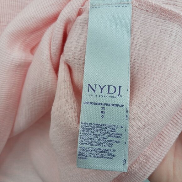 NWT Forever Comfort By NYDJ Pink Long Sleeve Top 2X Textured Soft Cotton - Picture 8 of 13